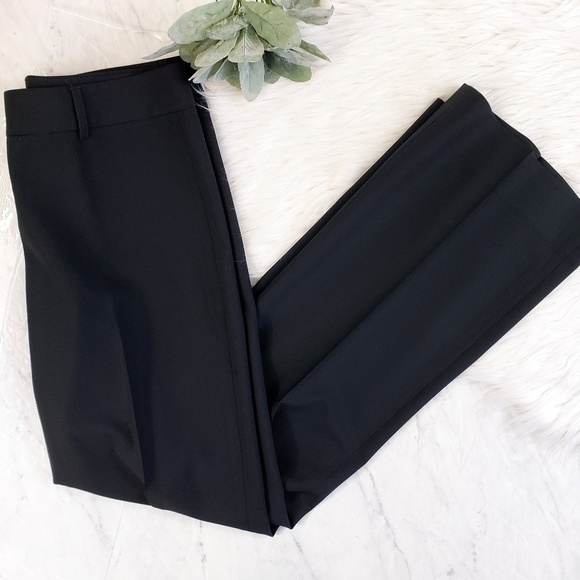 Theory Black Wool Wide Leg Trouser Pleated Pants - Picture 2 of 9